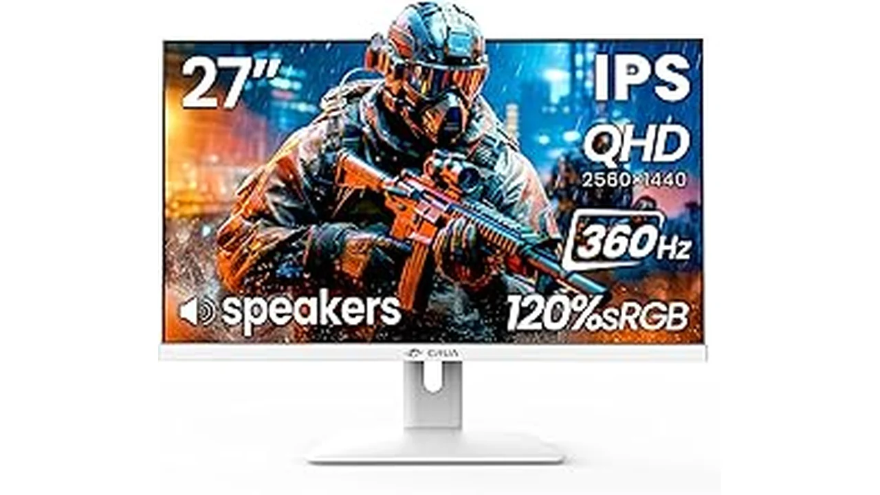 The image shows a sleek, modern gaming monitor displaying vibrant visuals, ideal for high-speed gameplay.