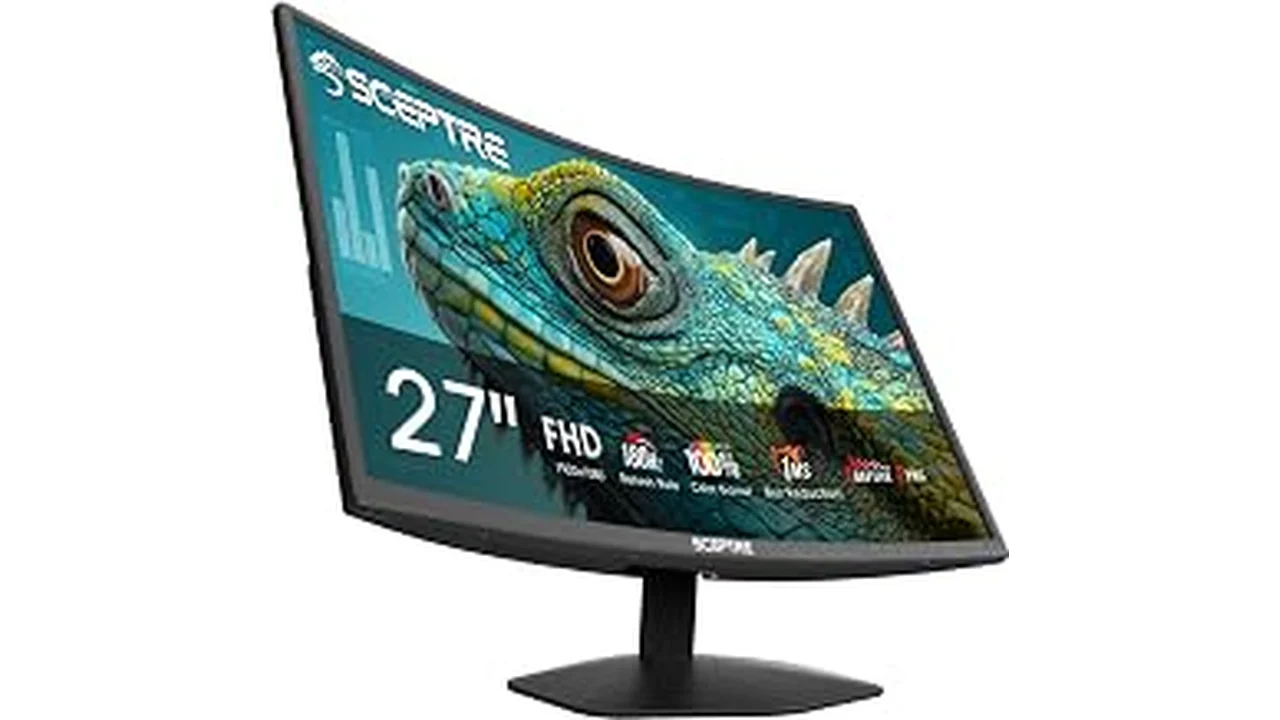 The image shows a sleek television displaying vibrant gameplay on a gaming console.