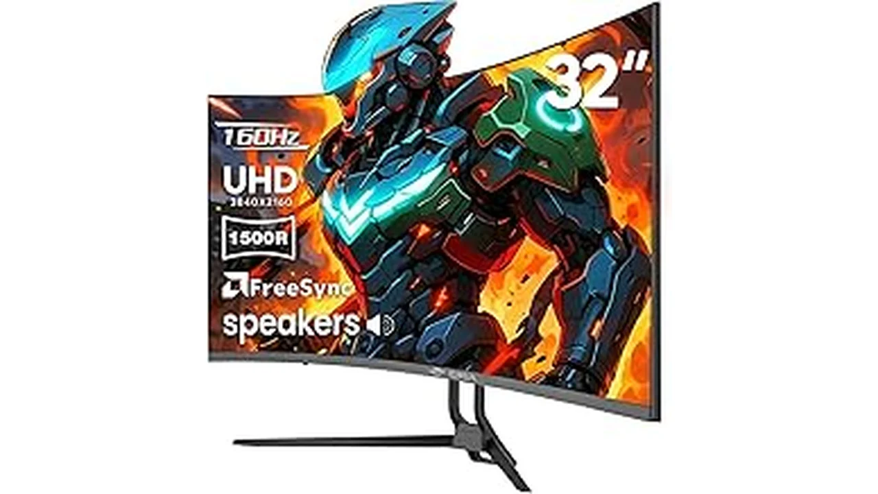 The image shows a sleek, top-rated budget 4k curved monitor perfect for competitive gaming.