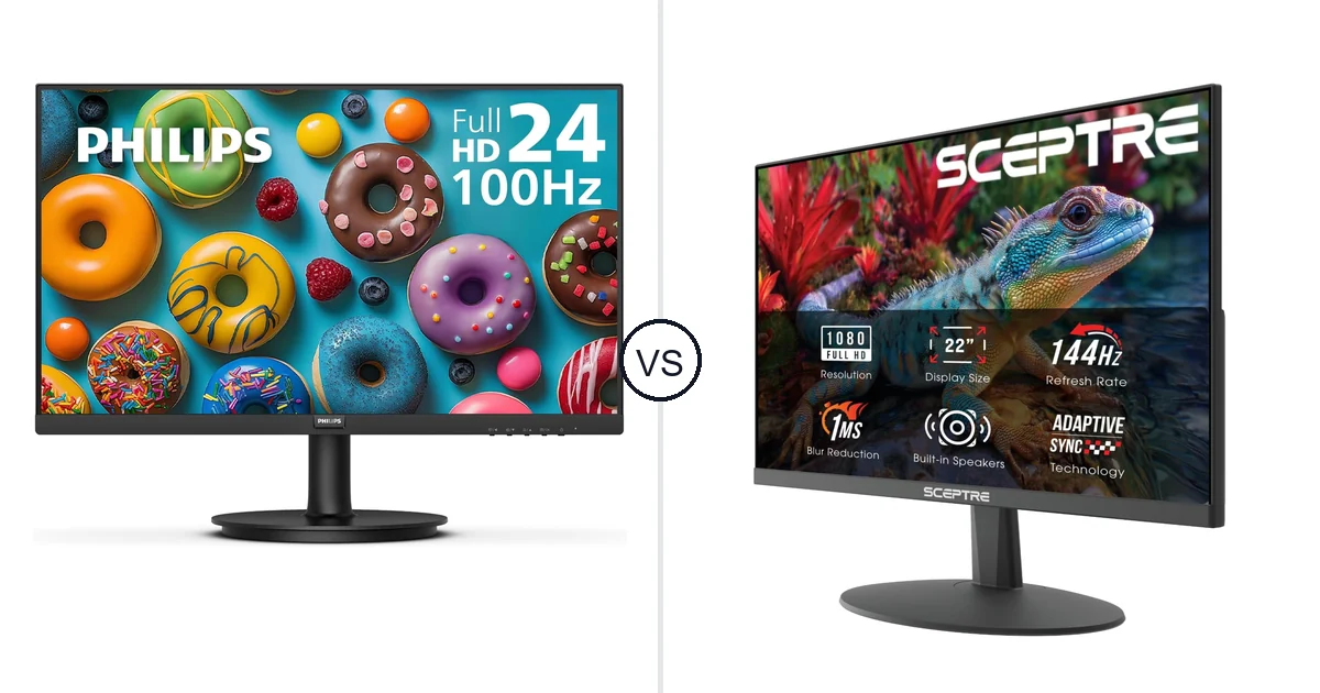 Comparison of Philips Computer Monitors 241V8LB and Sceptre E225W-FW144